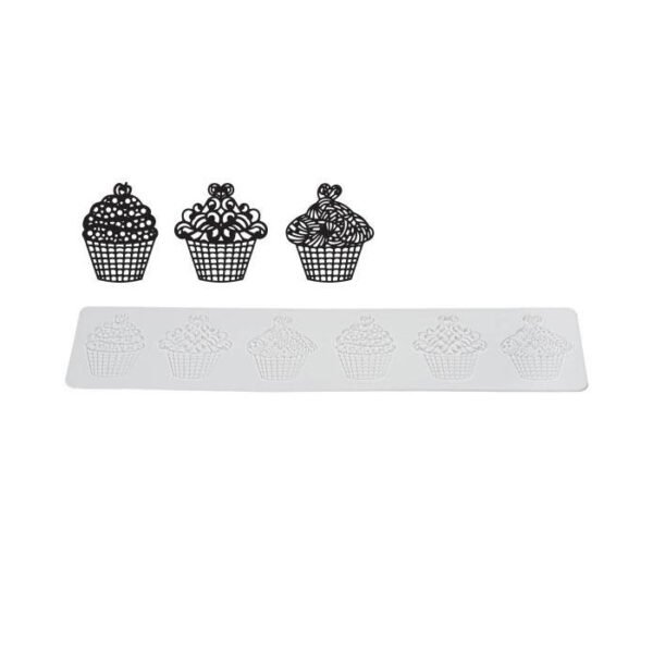 TRD12 3 CUP CAKES - 3 TAPIS EN SILICONE 80X400 H 1,8 MM