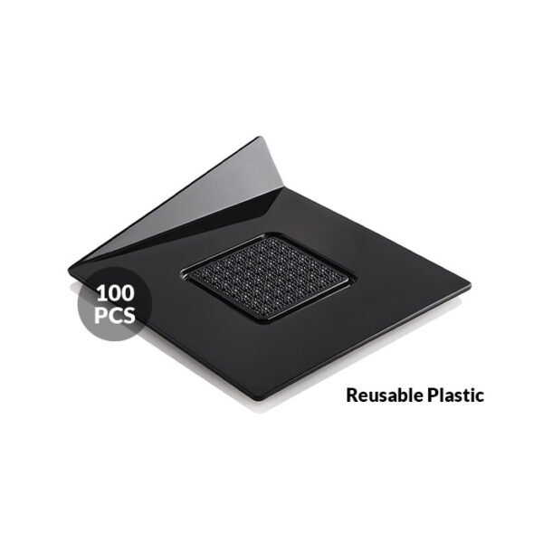 SET 100 LANGUETTES A GÂTEAUX NOIRES CARRES 83X83 MM