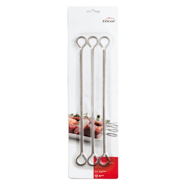 BROCHETTE CARRE EN INOX. 405 MM.