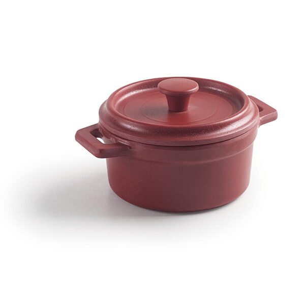 MINI-CASSEROLE MELAMINE D14+COUVERCLE .RED
