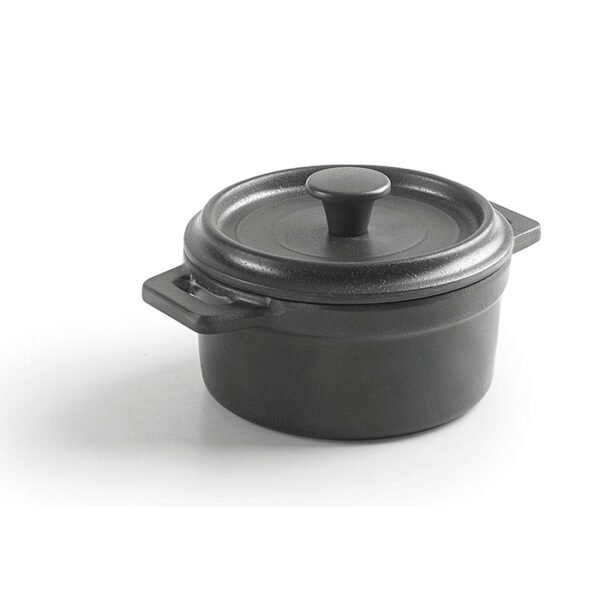 MINI-CASSEROLE MELAMINE D14 + COUVERCLE GRIS