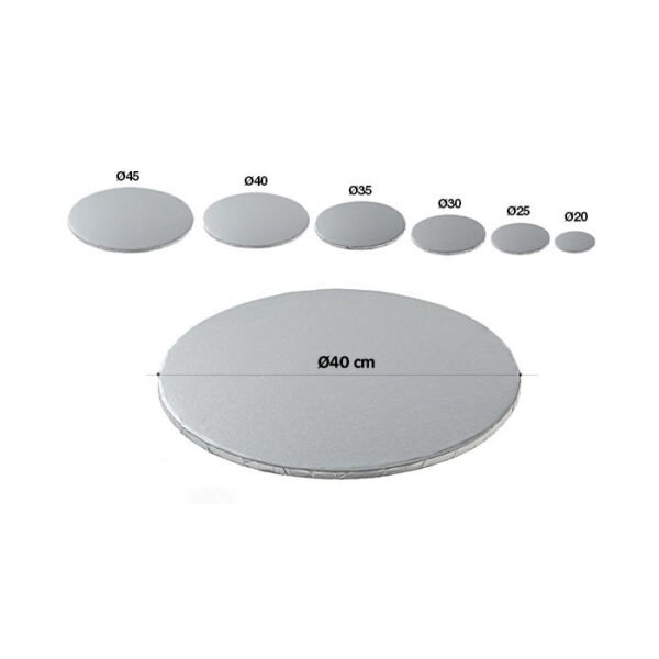 SUPPORT A CAKE ROND ARGENTE 40 CM